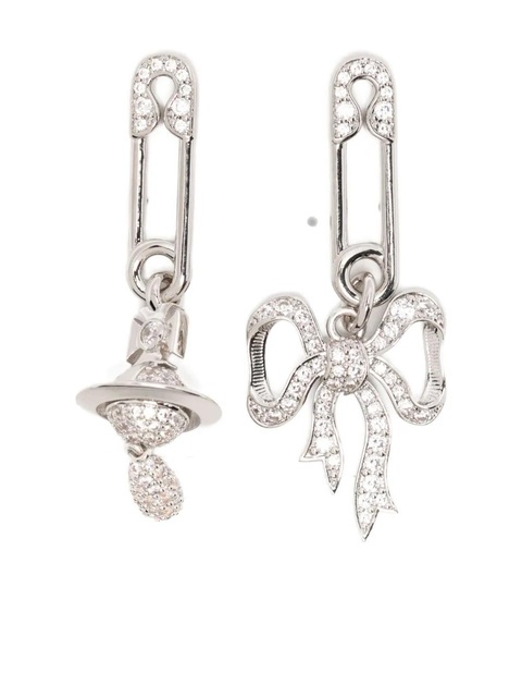 Vivienne Westwood pin bow earrings - Silver - zdjęcie produktu nr 1