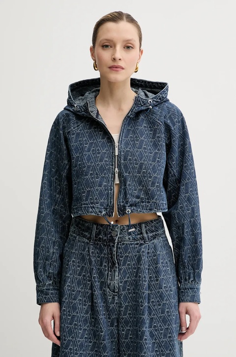 Armani Exchange kurtka jeansowa kolor granatowy przejściowa XW001185 AF12844 - zdjęcie produktu nr 1