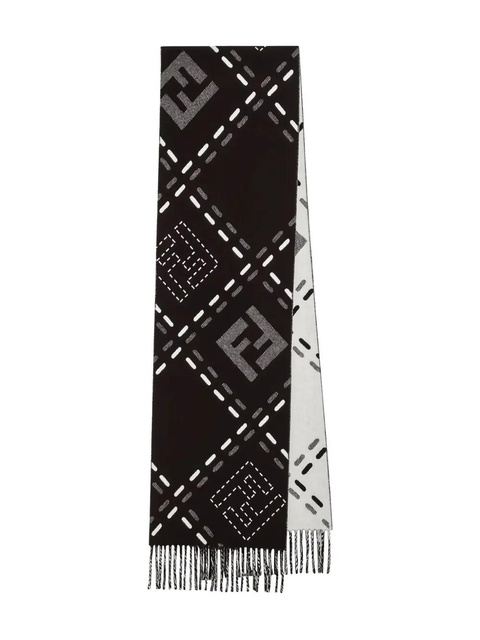 FENDI logo fringed scarf - Black - zdjęcie produktu nr 1