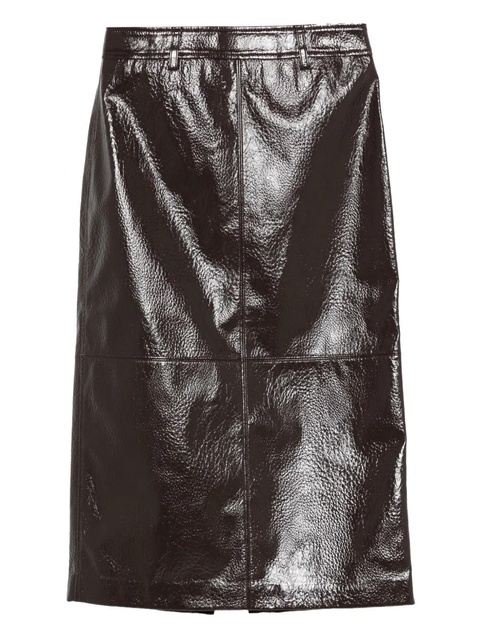 The Frankie Shop Taney crackled midi skirt - Brown - zdjęcie produktu nr 1