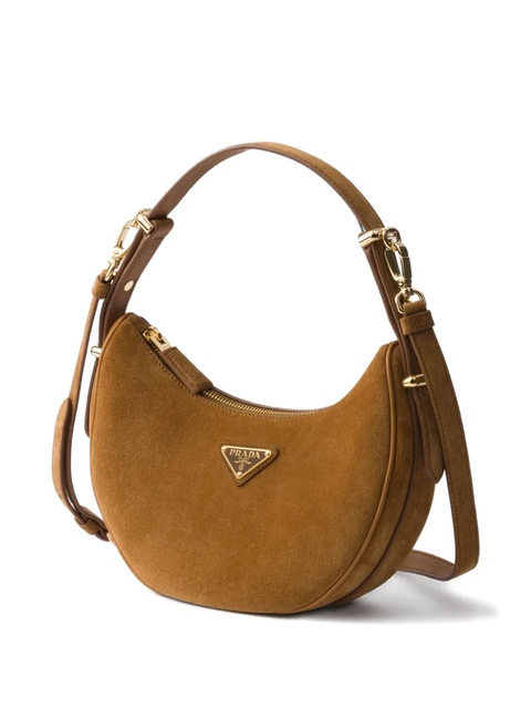 Prada Arqué suede shoulder bag - Brown - zdjęcie produktu nr 2