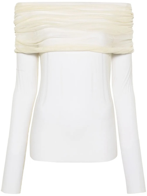 Christopher Esber Veiled silk top - Neutrals - zdjęcie produktu nr 1