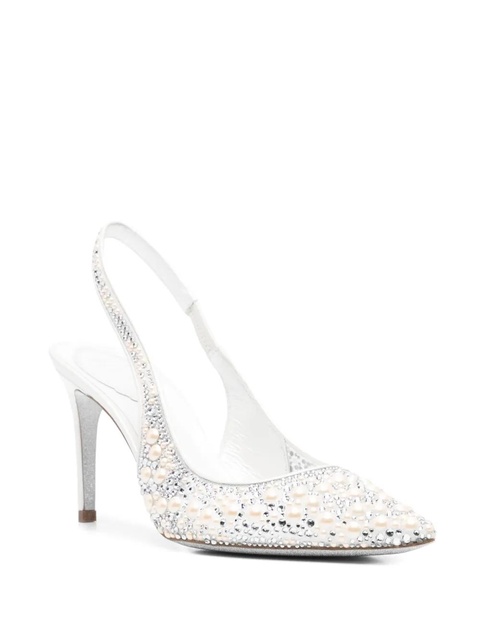 René Caovilla 80mm pearl-embellished pumps - White - zdjęcie produktu nr 2