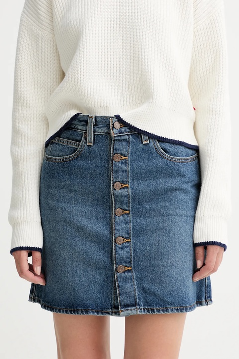 Levi's spódnica jeansowa kolor niebieski mini rozkloszowana 003RO - zdjęcie produktu nr 1