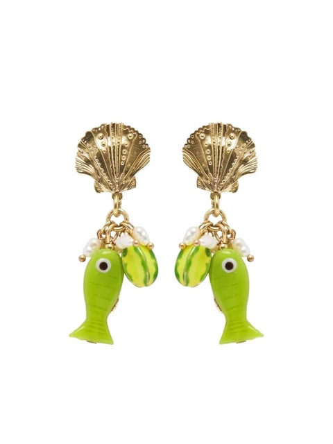 ALEMAIS shell fish bijoux earrings - Gold - zdjęcie produktu nr 1