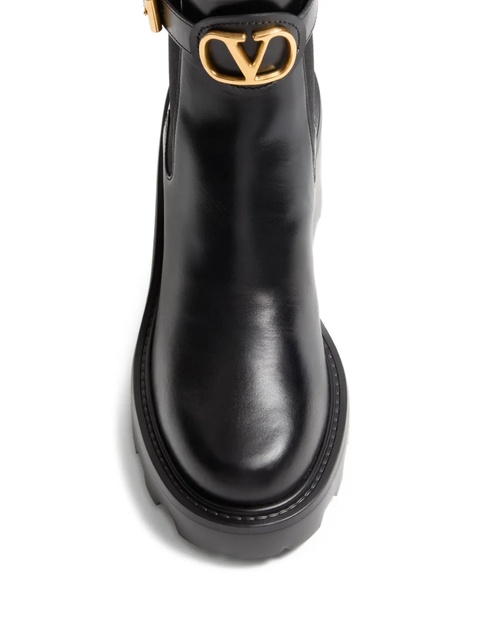 Valentino Garavani 90mm Vlogo Chelsea leather ankle boots - Black - zdjęcie produktu nr 2