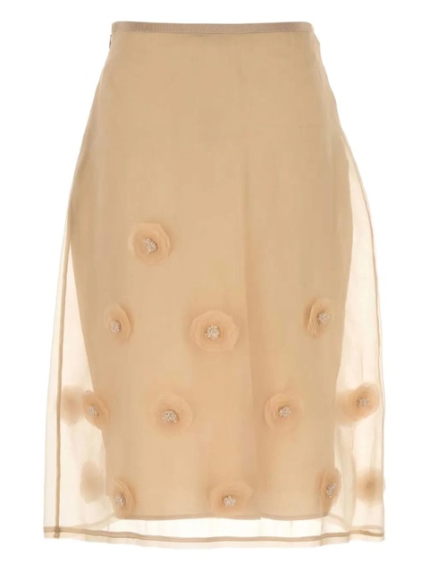 Max Mara Ombrosa floral-embellished midi skirt - Neutrals - zdjęcie produktu nr 2