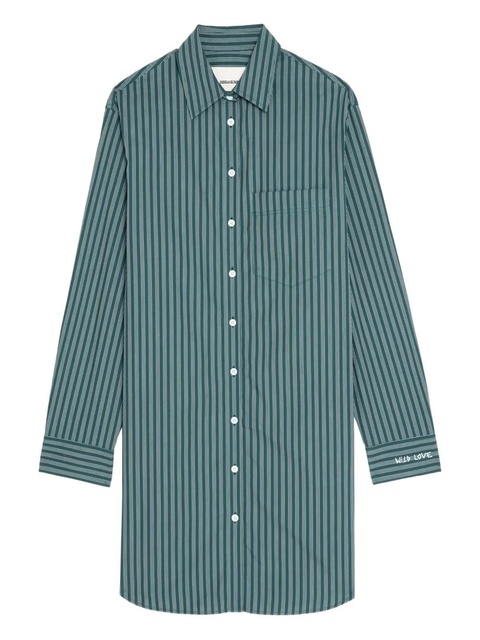 Zadig&Voltaire Rorning striped long-sleeve shirt mini dress - Green - zdjęcie produktu nr 1