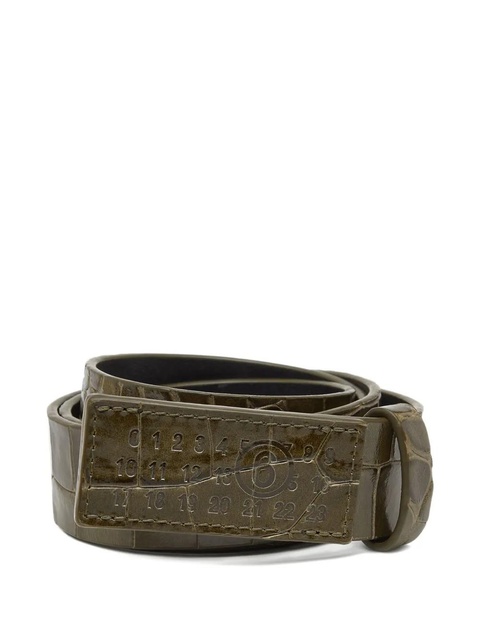 MM6 Maison Margiela crocodile-embossed leather belt - Green - zdjęcie produktu nr 1