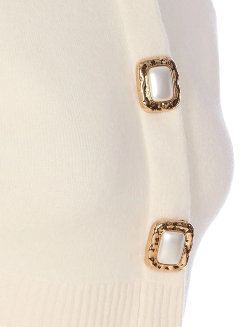 Self-Portrait jewel-button cropped cardigan - Neutrals - zdjęcie produktu nr 2