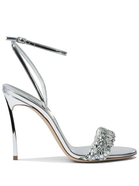 Casadei 100mm Interstellar crystal-embellished sandals - Silver - zdjęcie produktu nr 1