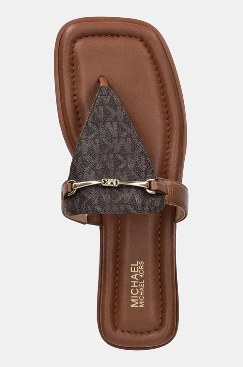 MICHAEL Michael Kors japonki Lena damskie kolor brązowy na płaskim obcasie 40R5LEFS2B.227 - zdjęcie produktu nr 2