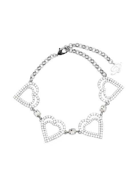 Blumarine rhinestone-embellished heart choker - Silver - zdjęcie produktu nr 1