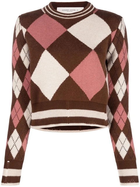 Golden Goose intarsia-knit long-sleeve jumper - Brown - zdjęcie produktu nr 1