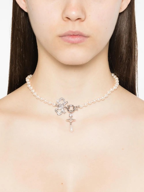 Vivienne Westwood Rigoberta bow-detail necklace - Silver - zdjęcie produktu nr 2