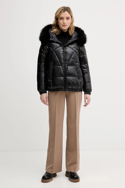 Sisley spodnie damskie kolor brązowy proste high waist 4KVXLF02I - zdjęcie produktu nr 2