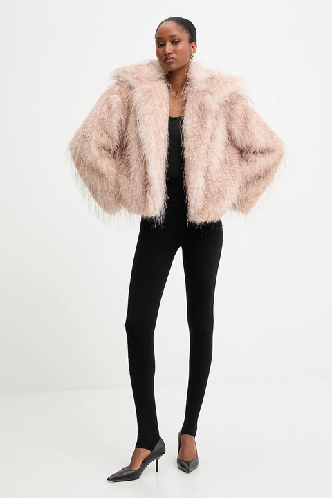 Answear.LAB kurtka kolor beżowy przejściowa oversize - zdjęcie produktu nr 2