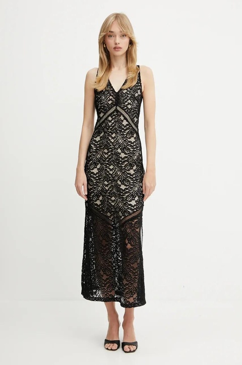 Guess sukienka CHRISTEL kolor czarny maxi dopasowana W5GT37 KCS90 - zdjęcie produktu nr 2