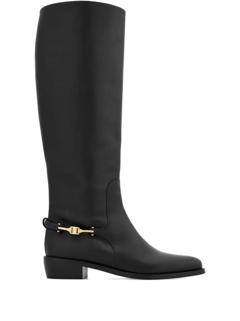 Ferragamo leather knee boots - Black - zdjęcie produktu nr 1