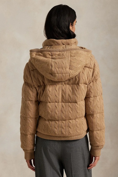 Polo Ralph Lauren kurtka wełniana kolor beżowy zimowa oversize 211A92614 - zdjęcie produktu nr 2