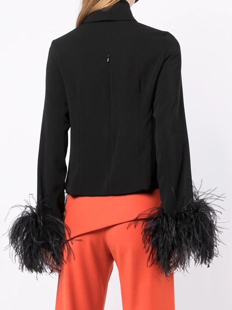 16Arlington feather-trim cut-out blouse - Black - zdjęcie produktu nr 2
