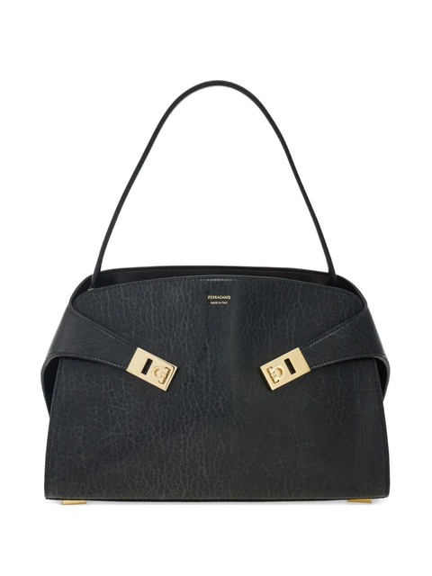 Ferragamo medium Hug leather shoulder bag - Black - zdjęcie produktu nr 1