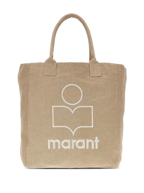 ISABEL MARANT Yenky logo-embroidered cotton tote bag - Neutrals - zdjęcie produktu nr 1