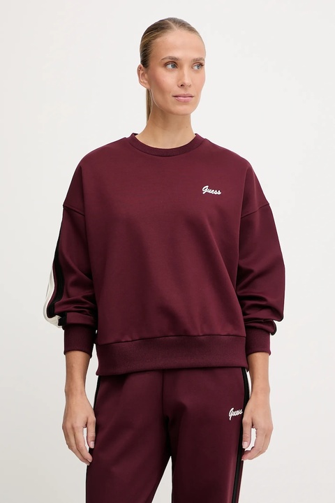 Guess bluza FABIA damska kolor bordowy z aplikacją V5BQ03 KCX22 - zdjęcie produktu nr 1