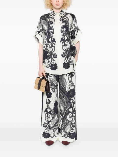 ALEMAIS floral-print linen trousers - Neutrals - zdjęcie produktu nr 2