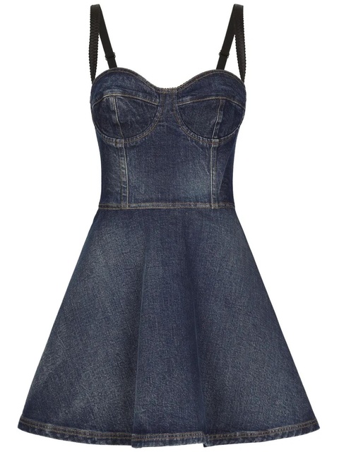 Dolce & Gabbana sweetheart-neck denim minidress - Blue - zdjęcie produktu nr 1