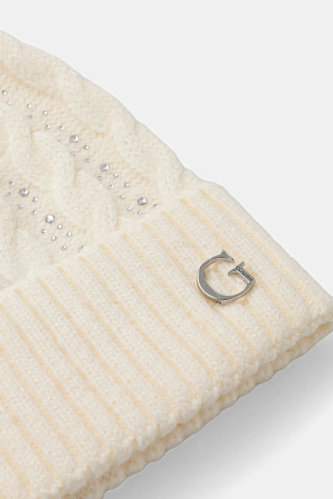 Guess czapka kolor beżowy AW5385 POL01 - zdjęcie produktu nr 1