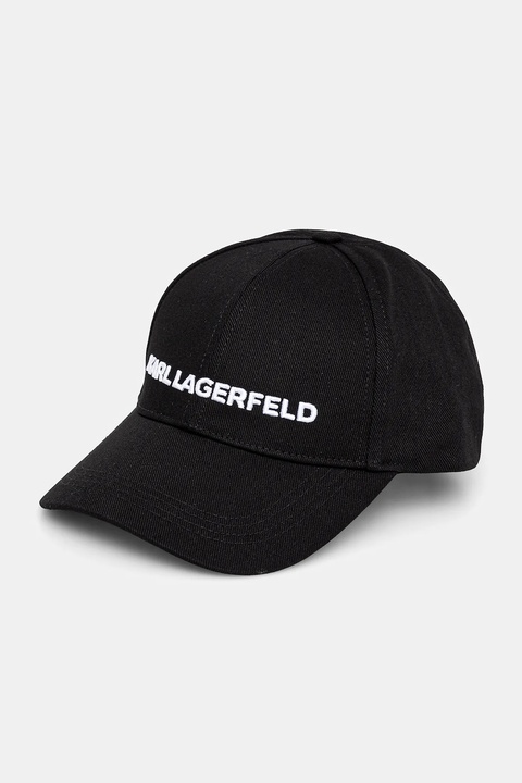 Karl Lagerfeld czapka z daszkiem bawełniana K/ESSENTIAL kolor czarny z aplikacją A1W33071 - zdjęcie produktu nr 1