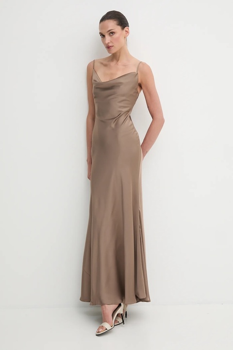 Bardot sukienka kolor brązowy maxi dopasowana 59709DB3 - zdjęcie produktu nr 1