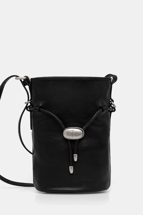 Trussardi torebka skórzana kolor czarny Z600E005977N - zdjęcie produktu nr 1