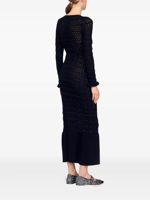 SANDRO rhinestone-embellishments maxi dress - Black - zdjęcie produktu nr 2