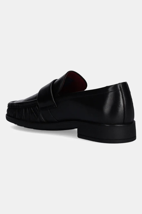 Tommy Hilfiger mokasyny skórzane LOAFER SOFT NAPPA PLEATED TOE damskie kolor czarny na płaskim obcasie FW0FW08362 - zdjęcie produktu nr 2