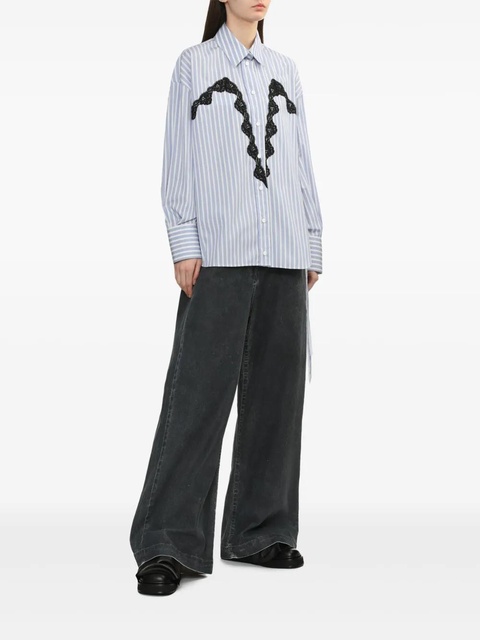 The Attico lace-trim shirt - White - zdjęcie produktu nr 2