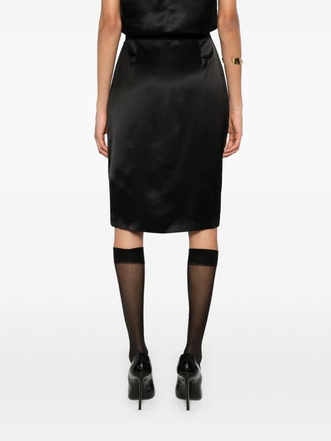 Saint Laurent satin pencil midi skirt - Black - zdjęcie produktu nr 2