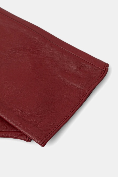 Answear.LAB rękawiczki skórzane damskie kolor bordowy - zdjęcie produktu nr 2