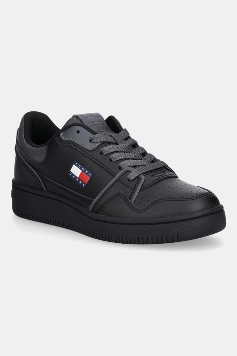 Tommy Jeans sneakersy skórzane TJW RETRO BASKET SNEAKER damskie kolor czarny EN0EN02839 - zdjęcie produktu nr 1