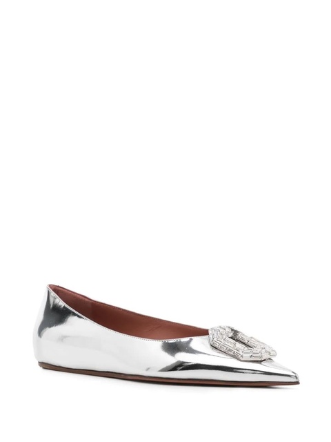 Amina Muaddi crystal embellishment ballerina shoes - Silver - zdjęcie produktu nr 2