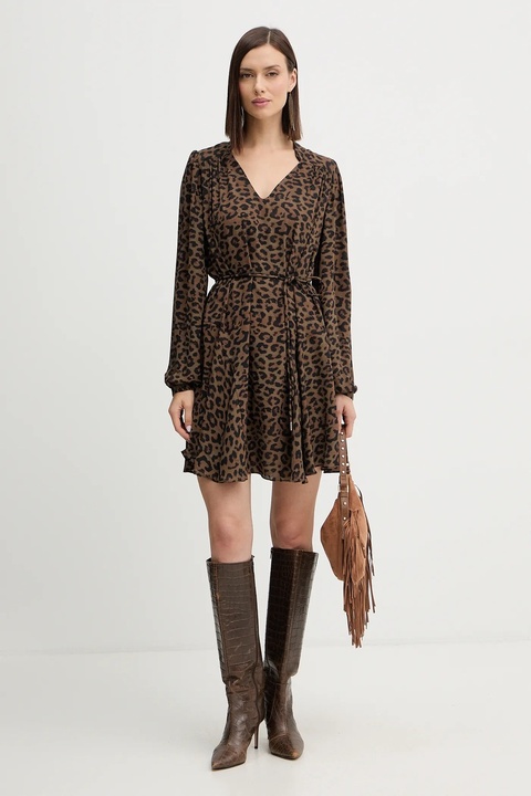 Guess sukienka WANDA kolor brązowy mini prosta W5BK51 WGLA2 - zdjęcie produktu nr 2