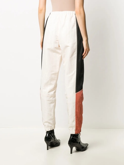 Marine Serre contrast panel cuffed trousers - Neutrals - zdjęcie produktu nr 2
