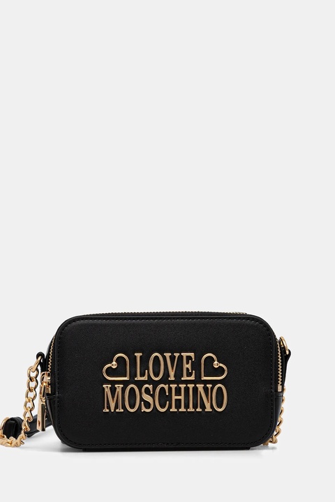 Love Moschino torebka skórzana kolor czarny JC4333PP0NK1300A - zdjęcie produktu nr 1