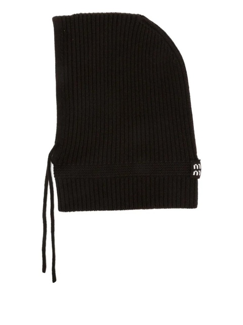 Miu Miu ribbed drawstring balaclava - Black - zdjęcie produktu nr 1