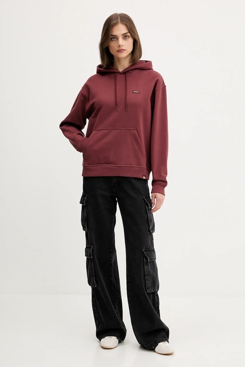 Dickies bluza CLANCY damska kolor czerwony z kapturem gładka DK0A4Z2W - zdjęcie produktu nr 1