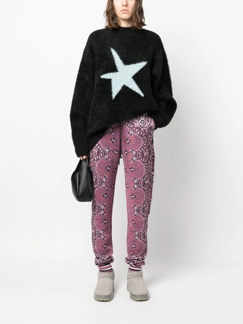 AMIRI bandana-pattern knitted track pants - Purple - zdjęcie produktu nr 2