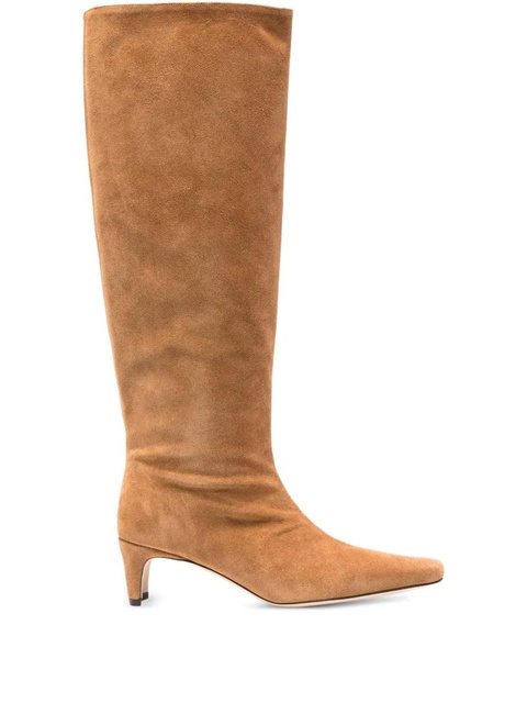 STAUD suede knee-high boots - Neutrals - zdjęcie produktu nr 1