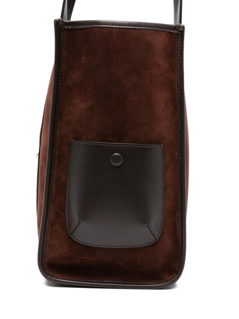 SANDRO suede leather-trimmed tote bag - Brown - zdjęcie produktu nr 2