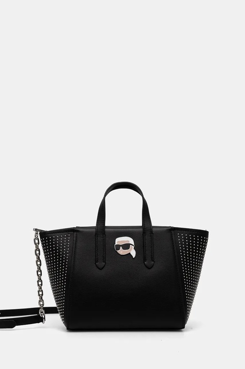 Karl Lagerfeld torebka skórzana kolor czarny 246W3030 - zdjęcie produktu nr 1